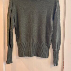 J.Crew Green Ruffle Neck Sweater